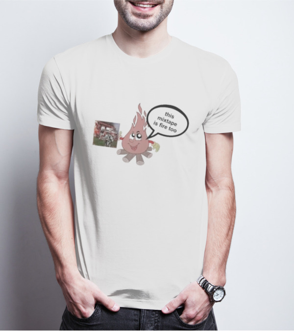 Dillon Francis This Mixtape Is Fire Too Flame Character Holding Album T-Shirt