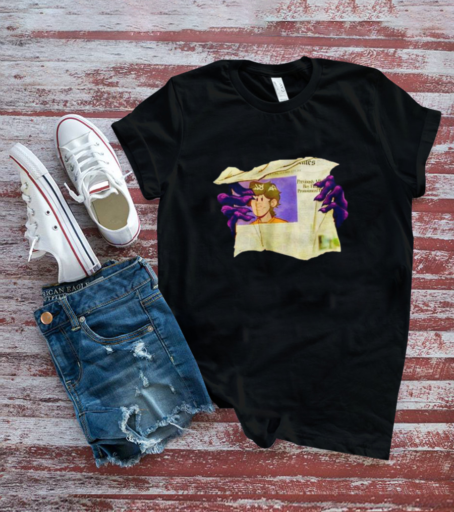 Graaavel’s Backstory Newspaper Cursed Hands Crowned Character T-Shirt