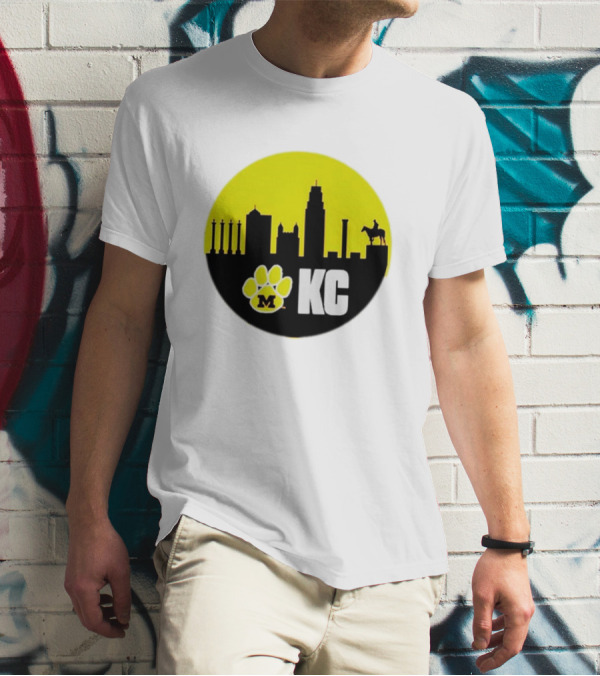 Missouri Tigers Mizzou Kansas City KC Skyline Paw T-Shirt