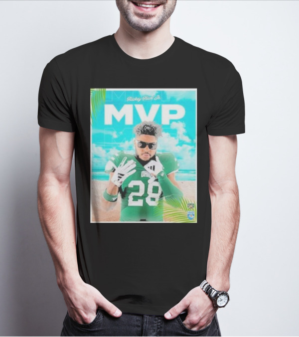 Ohio Bobcats Football MVP Rickey Hunt Jr Celebrated In Myrtle Beach Bowl 2023-2024 Champions T-Shirt