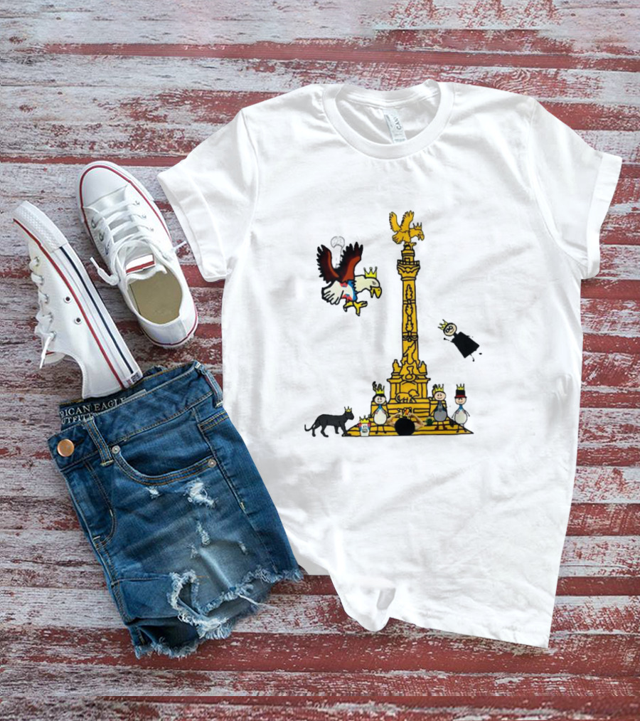 America Campeon Angel De La Independencia Cartoon Icons T-Shirt