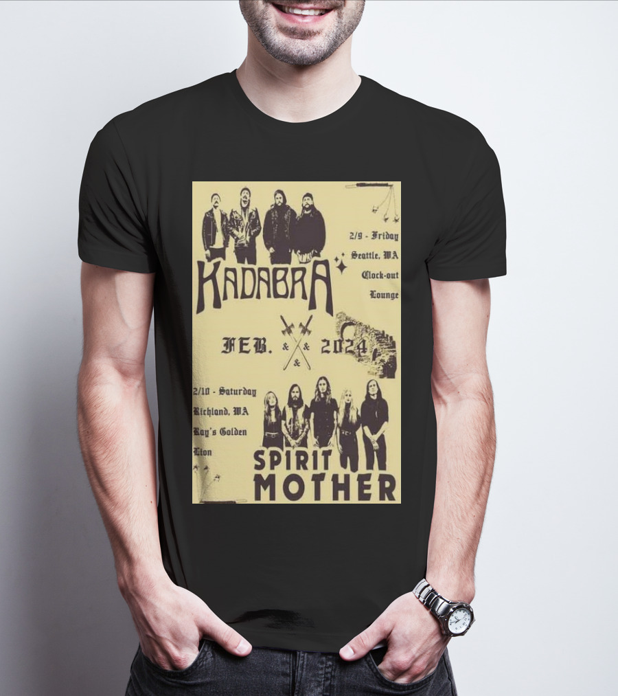Kadabra Feb 2024 Tour Seattle WA Richmond MA Spirit Mother T-Shirt
