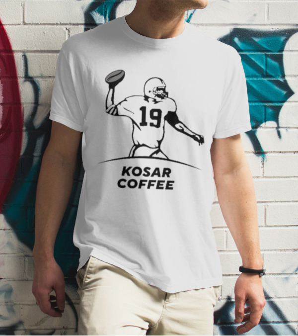 Kosar Coffee 19 Football Quarterback Throwing Ball T-Shirt
