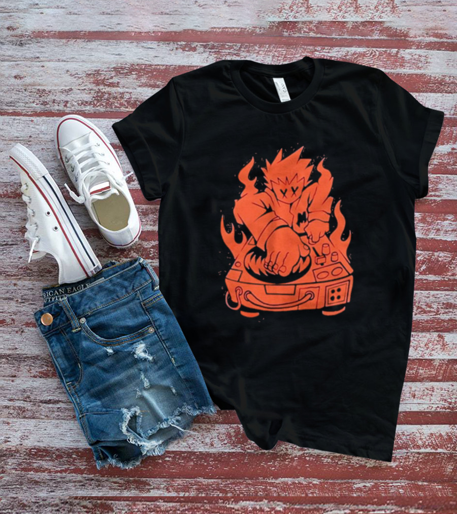 Marshmello Music Scratch Fiery DJ Turntable T-Shirt
