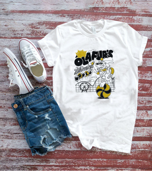 OLAFUR'S Whimsical World Amusement Adventure Design With Iconic Puppy And Ferris Wheel T-Shirt