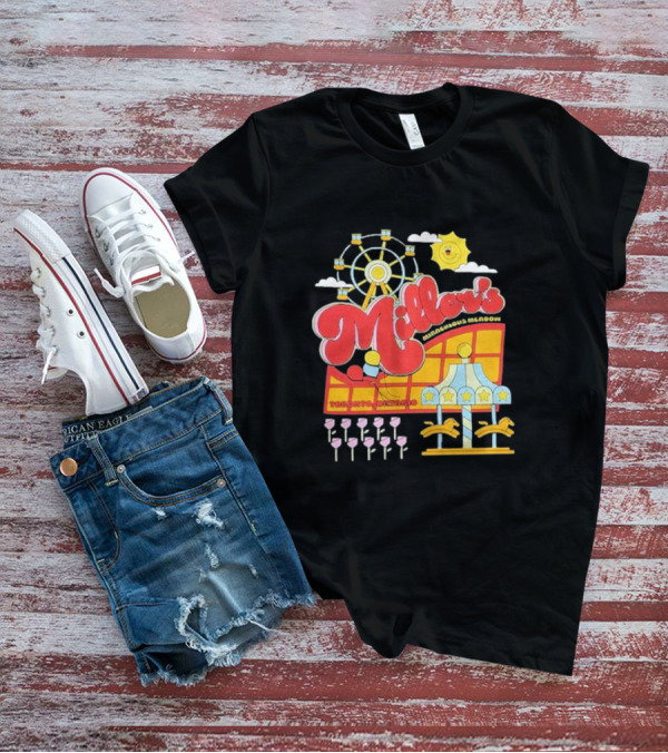 Miller's Miraculous Meadow Toronto Ontario Ferris Wheel Carousel Sun And Clouds T-Shirt