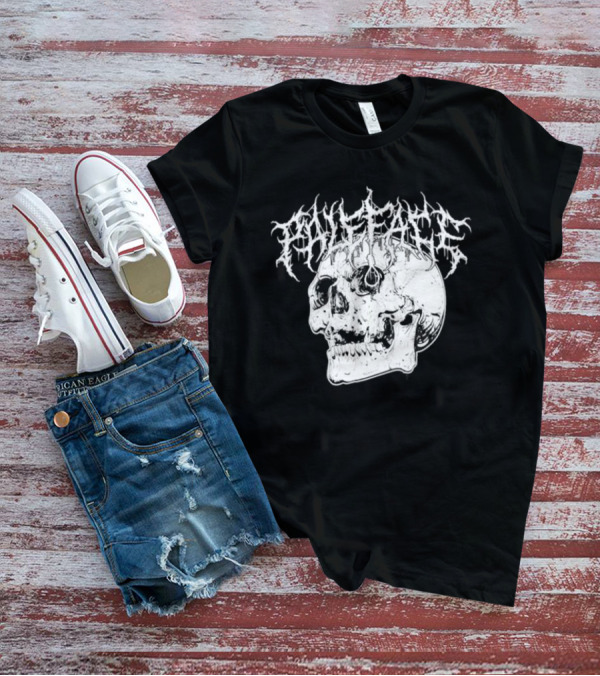 Paleface Skull Art With Gothic Script T-Shirt