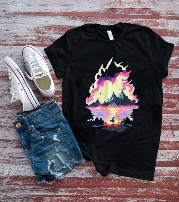 Fairy Tale Sight Comics Artwork Enchanted Landscape With Mountains And Reflection T-Shirt