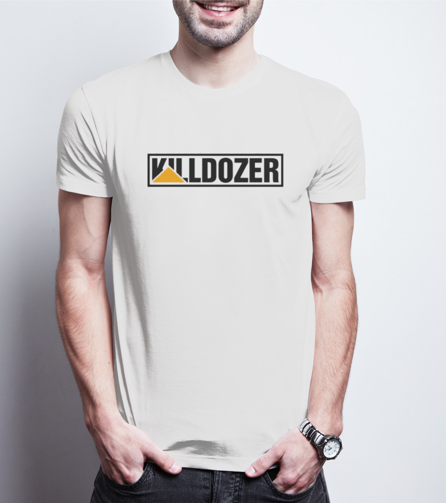 Killdozer Text With Yellow Triangle T-Shirt