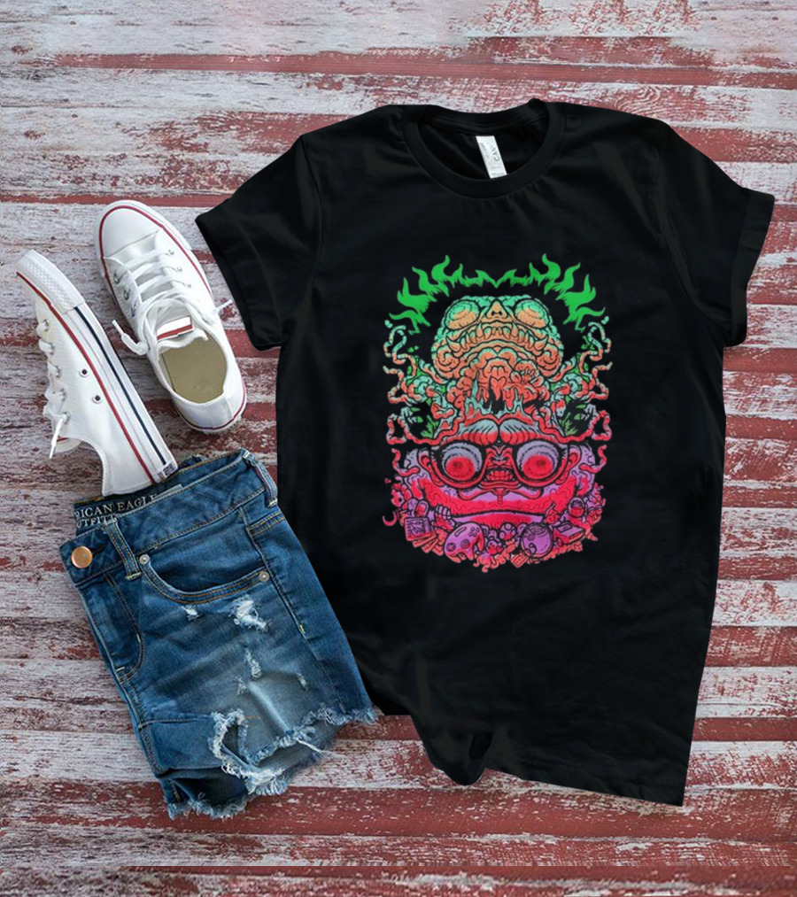 Papa Meat Psychedelic Skull Monster Stack T-Shirt