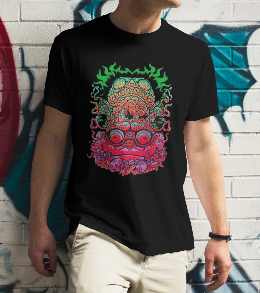 Papa Meat Psychedelic Skull Monster Stack T-Shirt