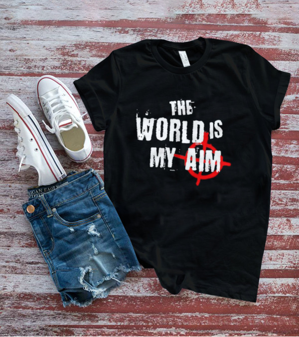 The World Is My Aim Vintage Black And White With Red Target Circle T-Shirt