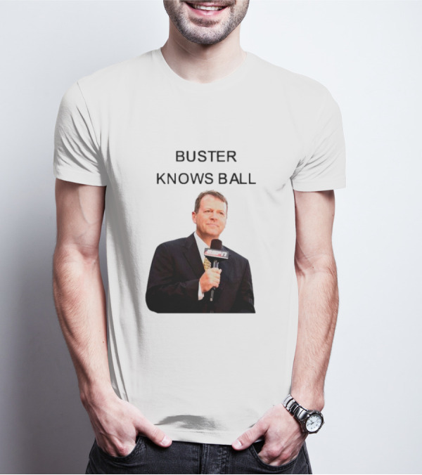 Buster Knows Ball ESPN Microphone T-Shirt