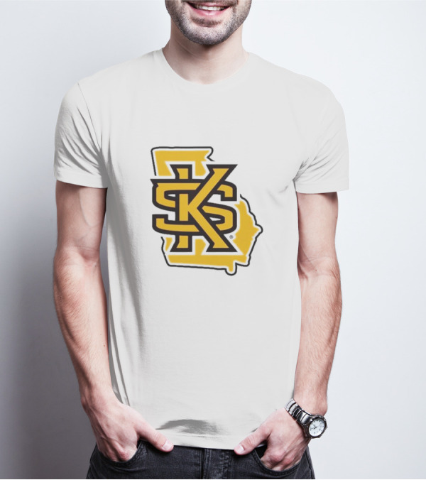 KSU Athletics Black And Gold Georgia Map T-Shirt
