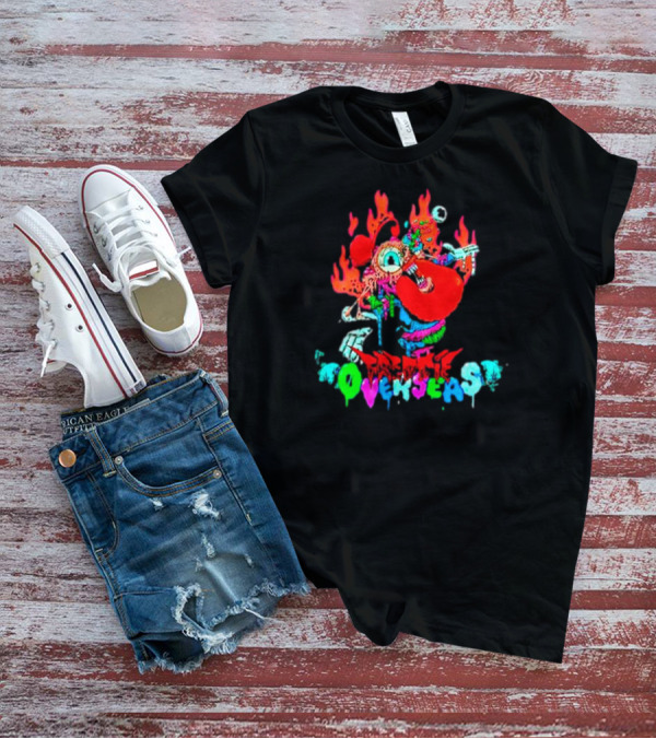 Freddie Overseas Flaming Cartoon Character Multicolor T-Shirt