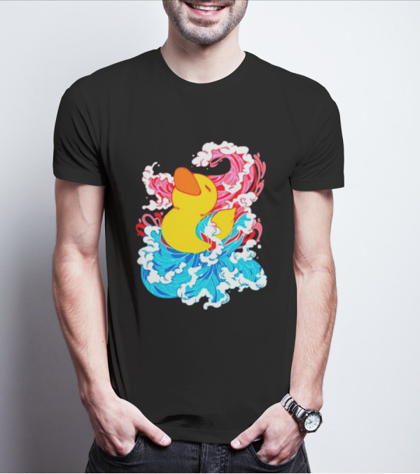 39Daph Duck Waves Red Blue T-Shirt