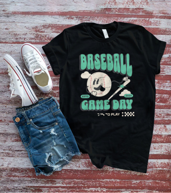 BASEBALL GAME DAY ESTD 2024 PLAY MASCOT T-Shirt