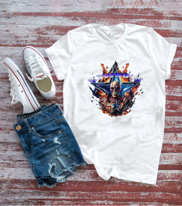 Cowboys Skeleton Star Flames T-Shirt
