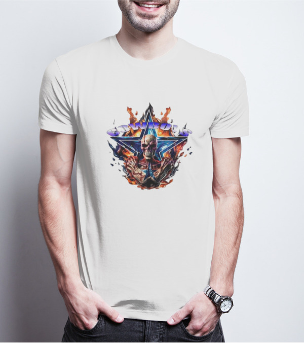Cowboys Skeleton Star Flames T-Shirt