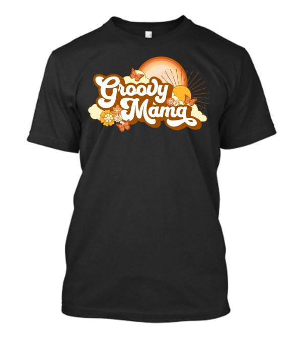 Groovy Mama Retro Sunflower Butterflies T-Shirt