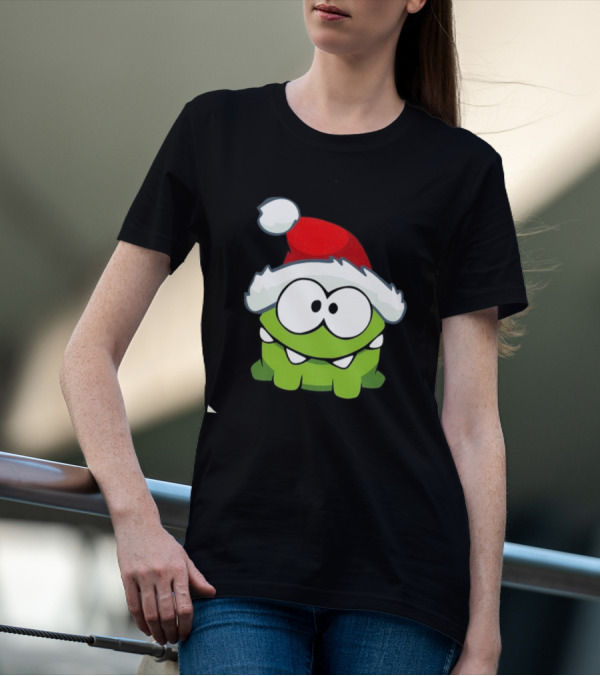 Om Nom Christmas Santa Hat T-Shirt