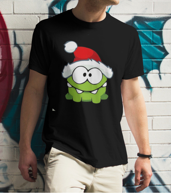 Om Nom Christmas Santa Hat T-Shirt