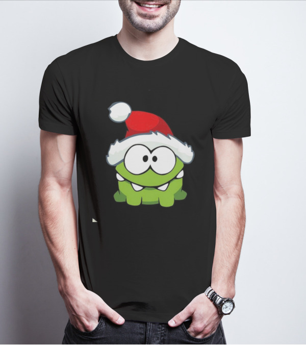 Om Nom Christmas Santa Hat T-Shirt