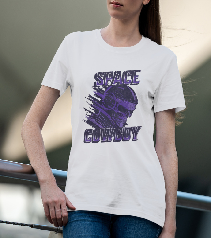 Space Cowboy Skull Helmet Cosmic Adventure T-Shirt