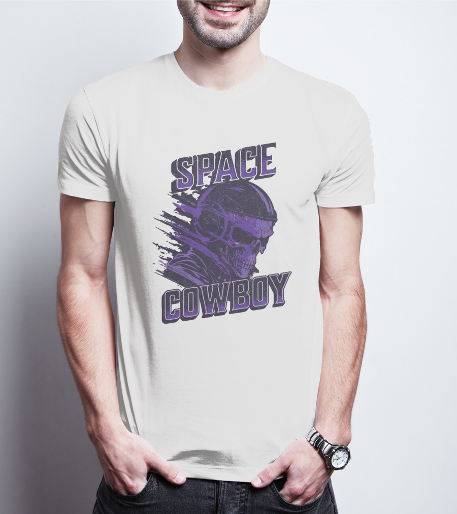 Space Cowboy Skull Helmet Cosmic Adventure T-Shirt