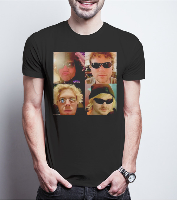 5 Seconds Of Summer Sunglasses Group Collage T-Shirt