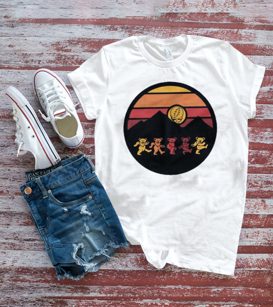 Grateful Dead Dancing Bears Sunset Alan Forbes T-Shirt