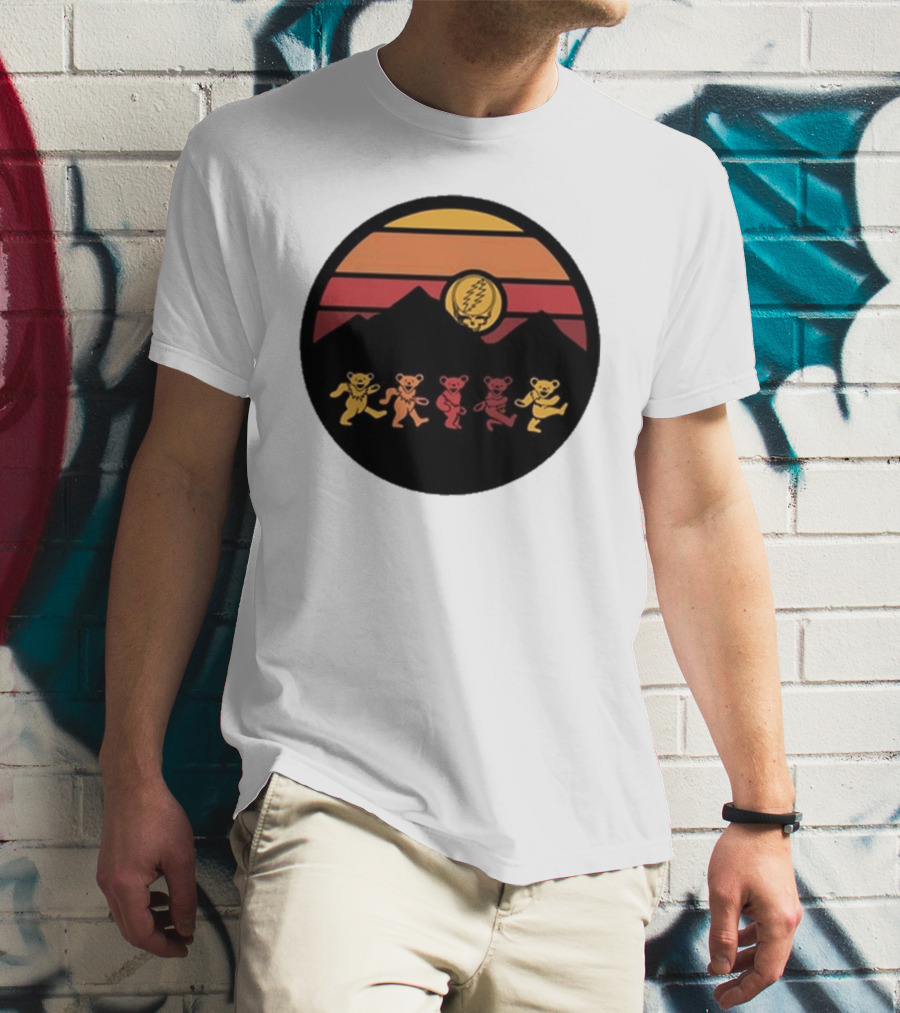 Grateful Dead Dancing Bears Sunset Alan Forbes T-Shirt