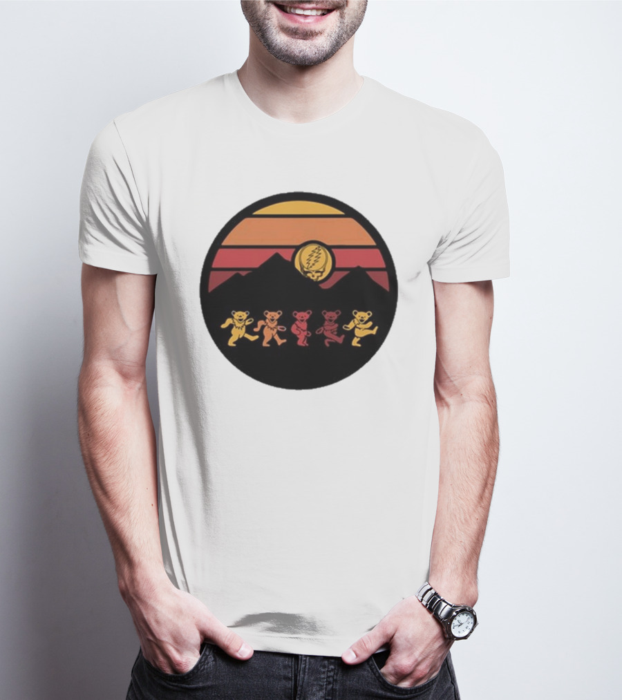 Grateful Dead Dancing Bears Sunset Alan Forbes T-Shirt