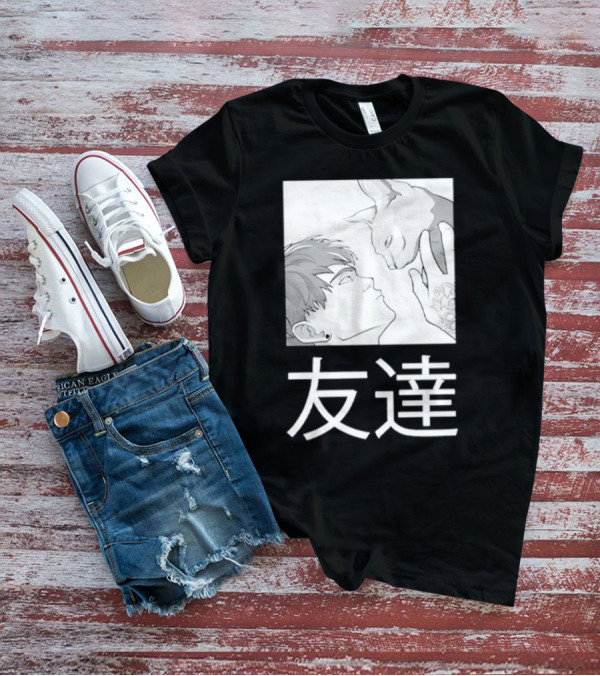 Cry Best Friends Tomodachi Cat Interaction Friendship Kanji Visual T-Shirt