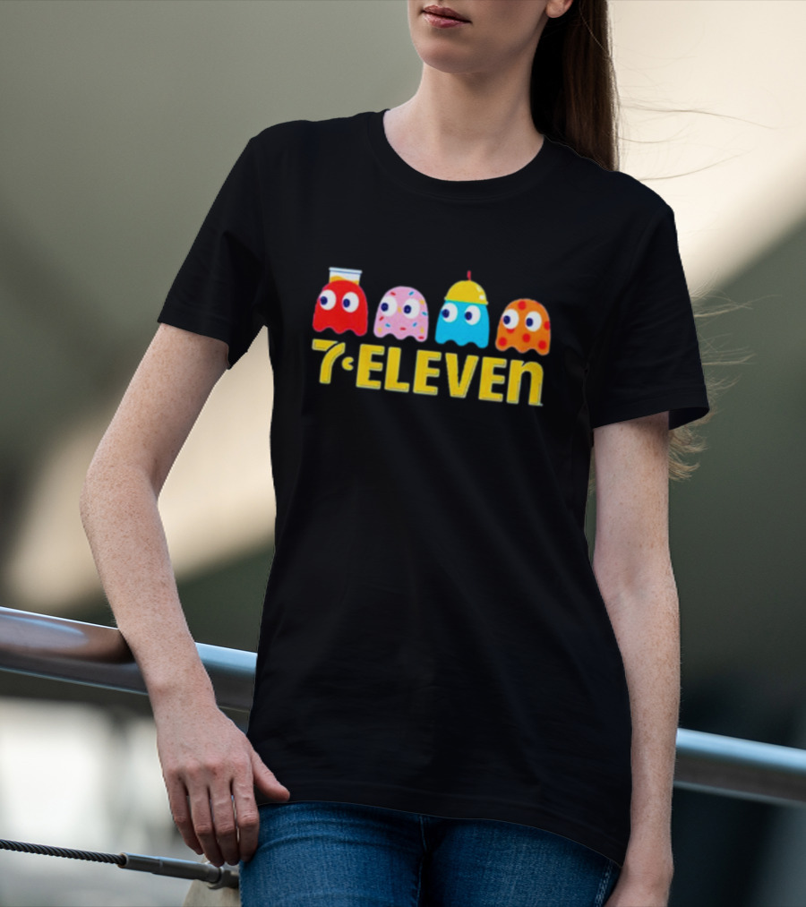 7 Eleven Pacman Ghost Characters Collaboration T-Shirt