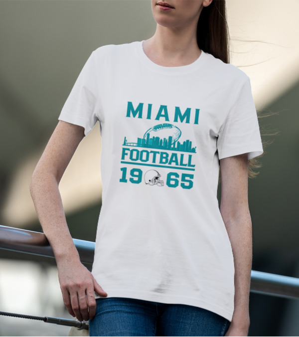 Miami Dolphins Football 1965 Skyline Miami Football 1965 T-Shirt