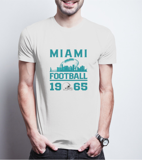Miami Dolphins Football 1965 Skyline Miami Football 1965 T-Shirt