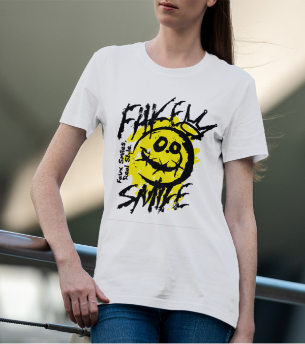 Fake Smile Faux Smiles Real Style Smiley Crown T-Shirt