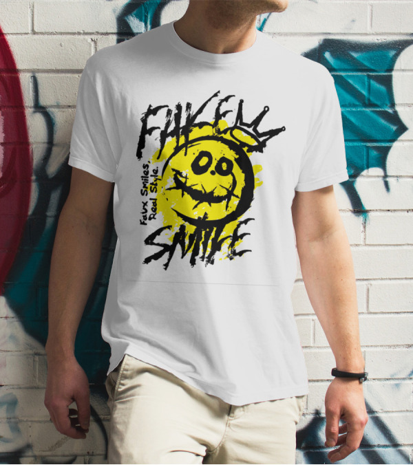 Fake Smile Faux Smiles Real Style Smiley Crown T-Shirt