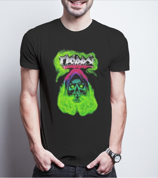 Osees Ghost Green Neon Skull Hoodie Collaboration T-Shirt