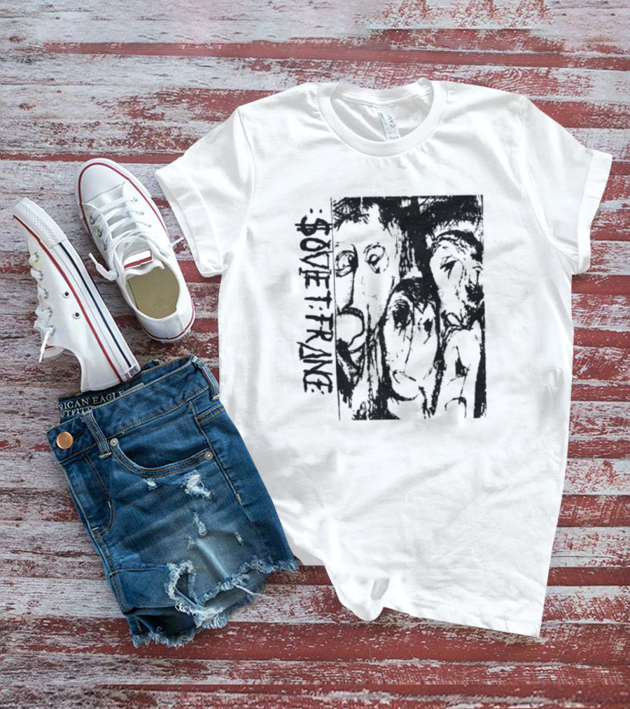Zoviet France Distorted Faces Monochrome T-Shirt