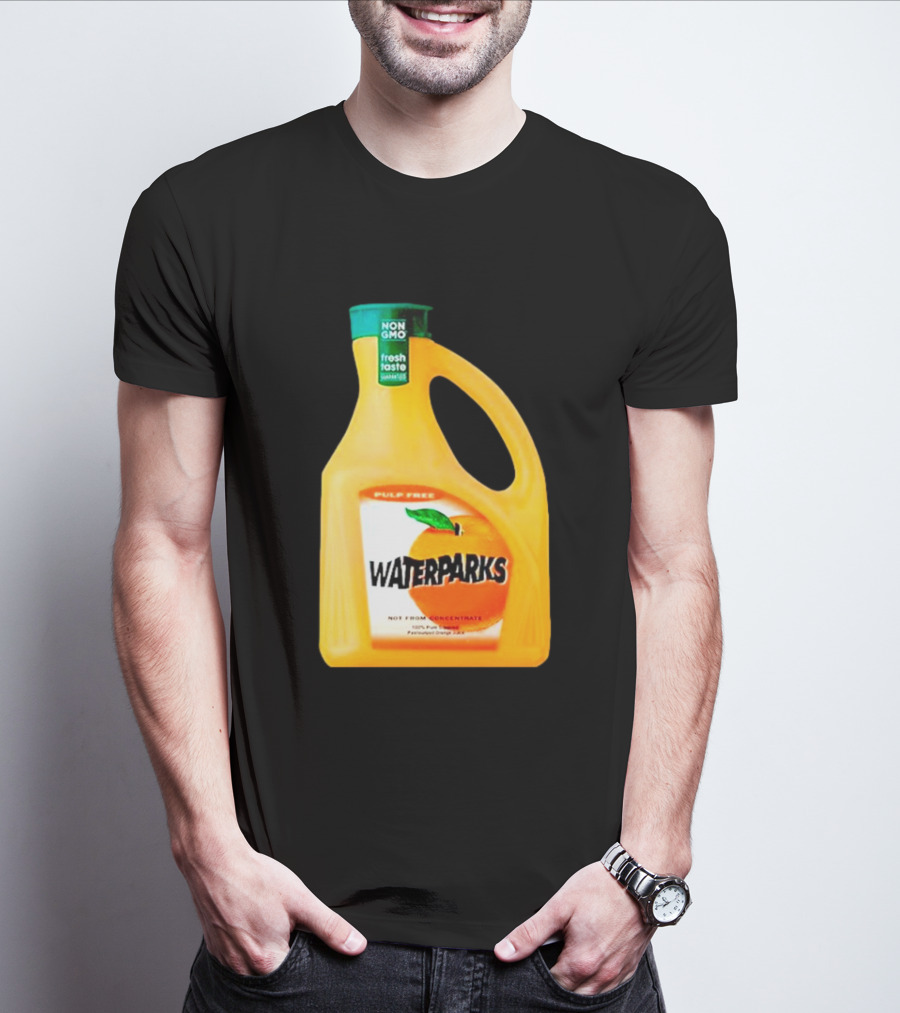 Waterparks Non-GMO Fresh Taste Orange Juice Pulp Free T-Shirt