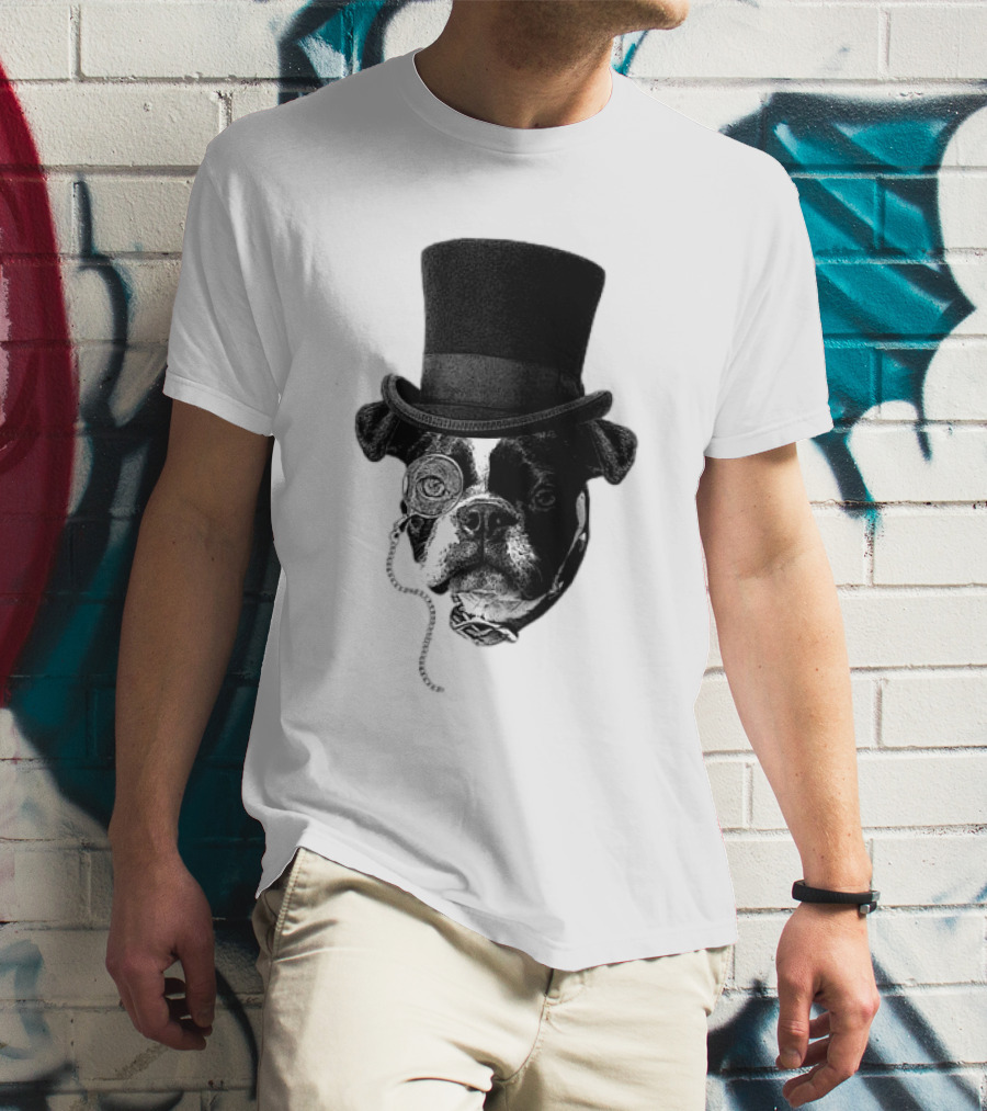 Winston Howl III Monocle Dog Top Hat T-Shirt