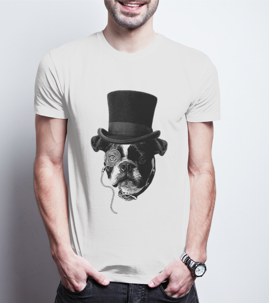 Winston Howl III Monocle Dog Top Hat T-Shirt