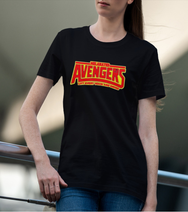 Melanated Avengers Lift Every Voice And Swing Bold Red Yellow Iconic T-Shirt