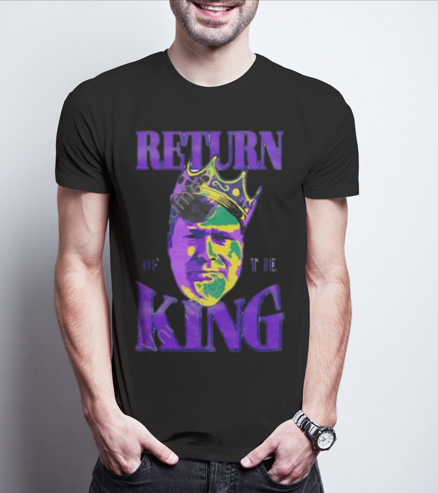 Mintzy Return Of The King Vibrant Portrait With Crown T-Shirt