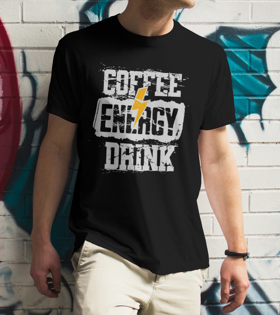 Coffee Energy Drink Grunge Lightning Bolt T-Shirt