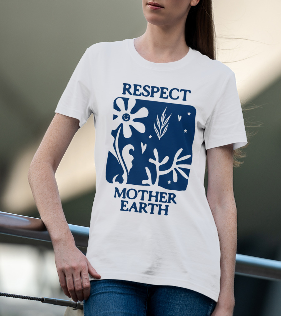 Respect Mother Earth Flower Stars Boho T-Shirt