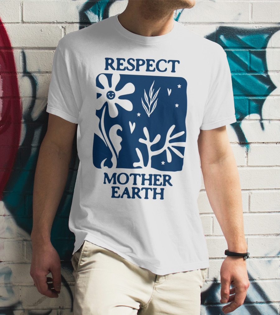 Respect Mother Earth Flower Stars Boho T-Shirt