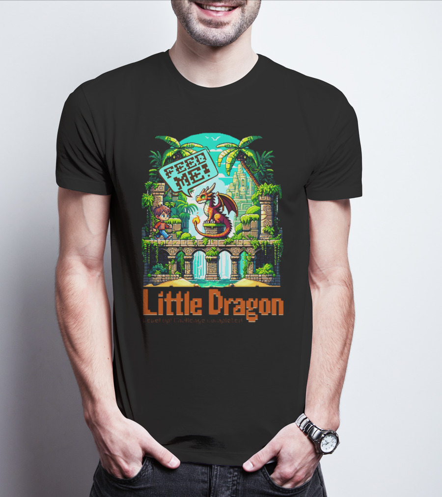 Little Dragon Feed Me Level Up Challenge Completed T-Shirt